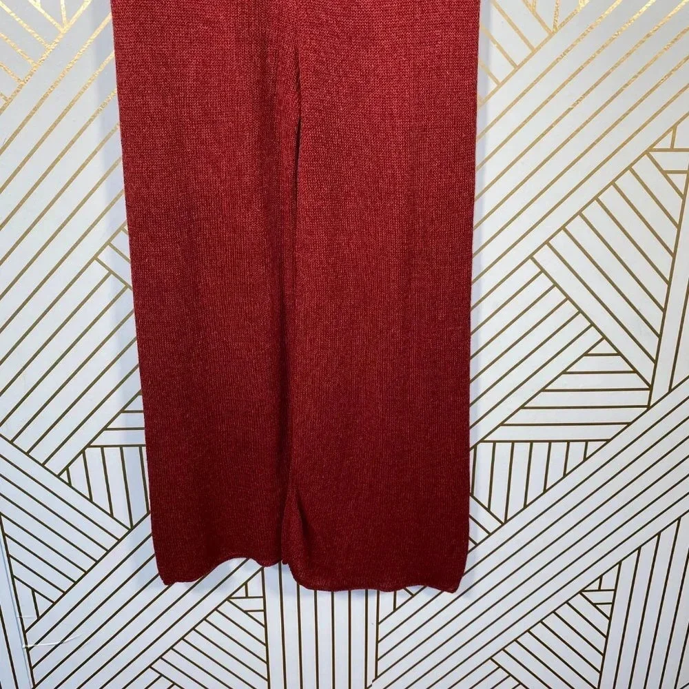 Zara‎ Knit Culottes in Red Rust Wide Leg High Waist